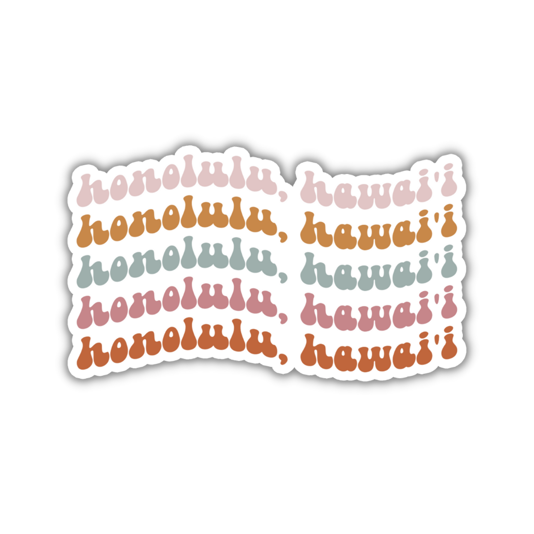 Honolulu, Hawai'i Retro Sticker