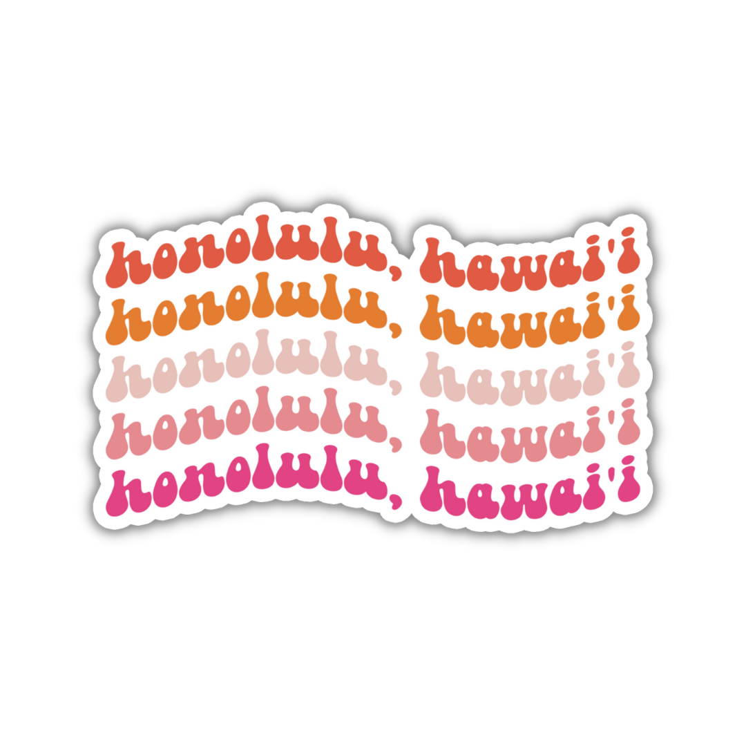 Honolulu, Hawai'i Retro Sticker