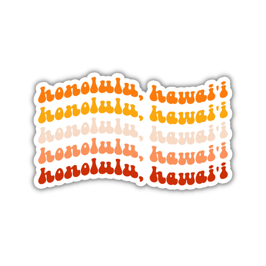 Honolulu, Hawai'i Retro Sticker