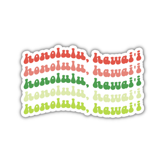 Honolulu, Hawai'i Retro Sticker