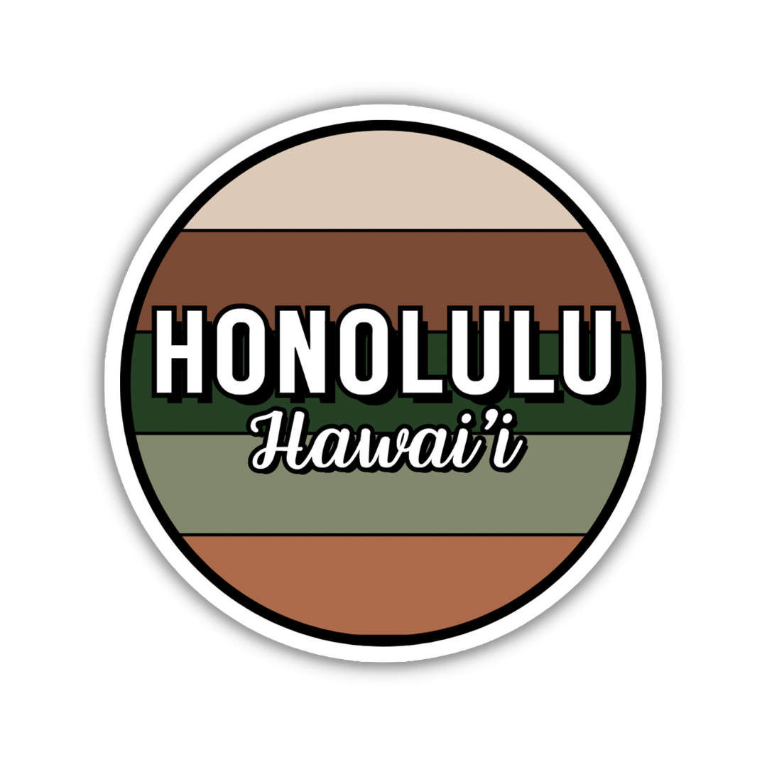 Honolulu, Hawai'i Circle Sticker