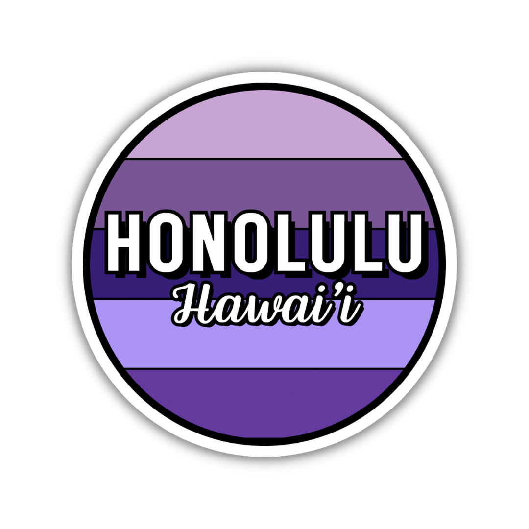 Honolulu, Hawai'i Circle Sticker