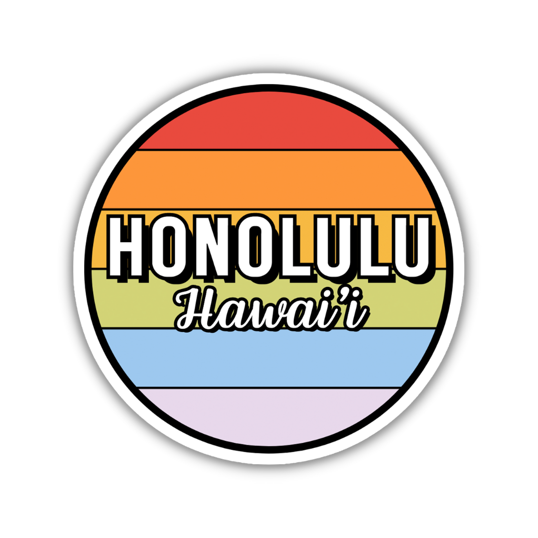 Honolulu, Hawai'i Circle Sticker