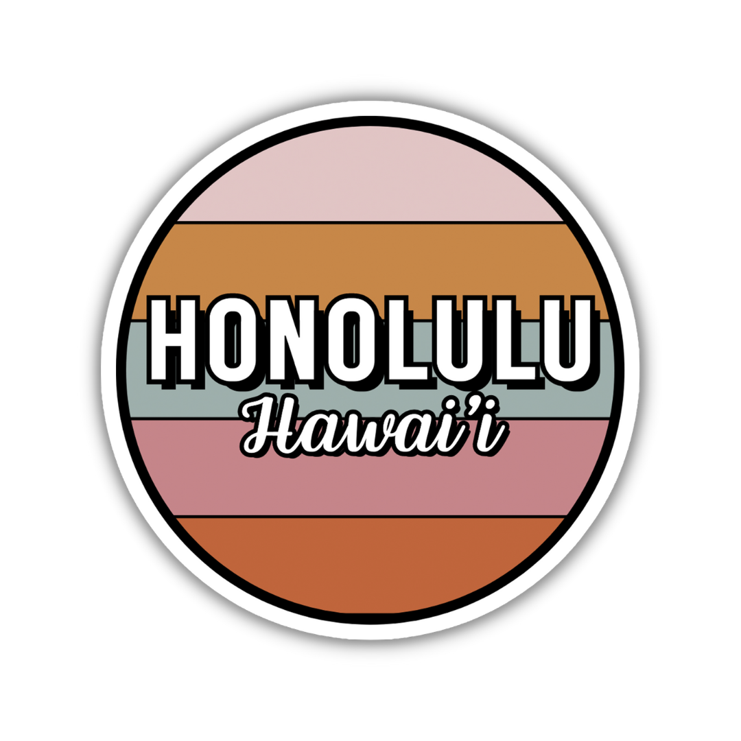 Honolulu, Hawai'i Circle Sticker