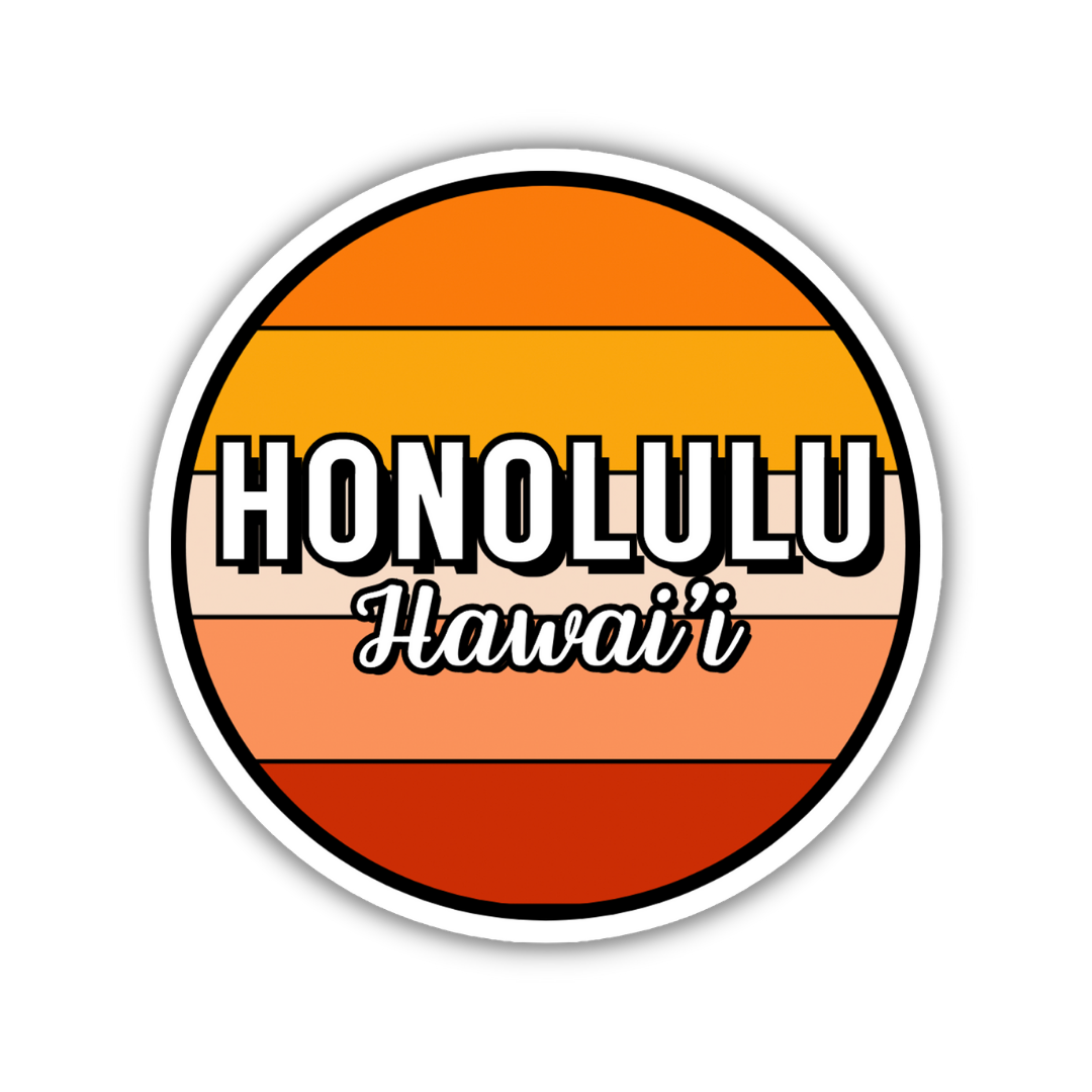 Honolulu, Hawai'i Circle Sticker