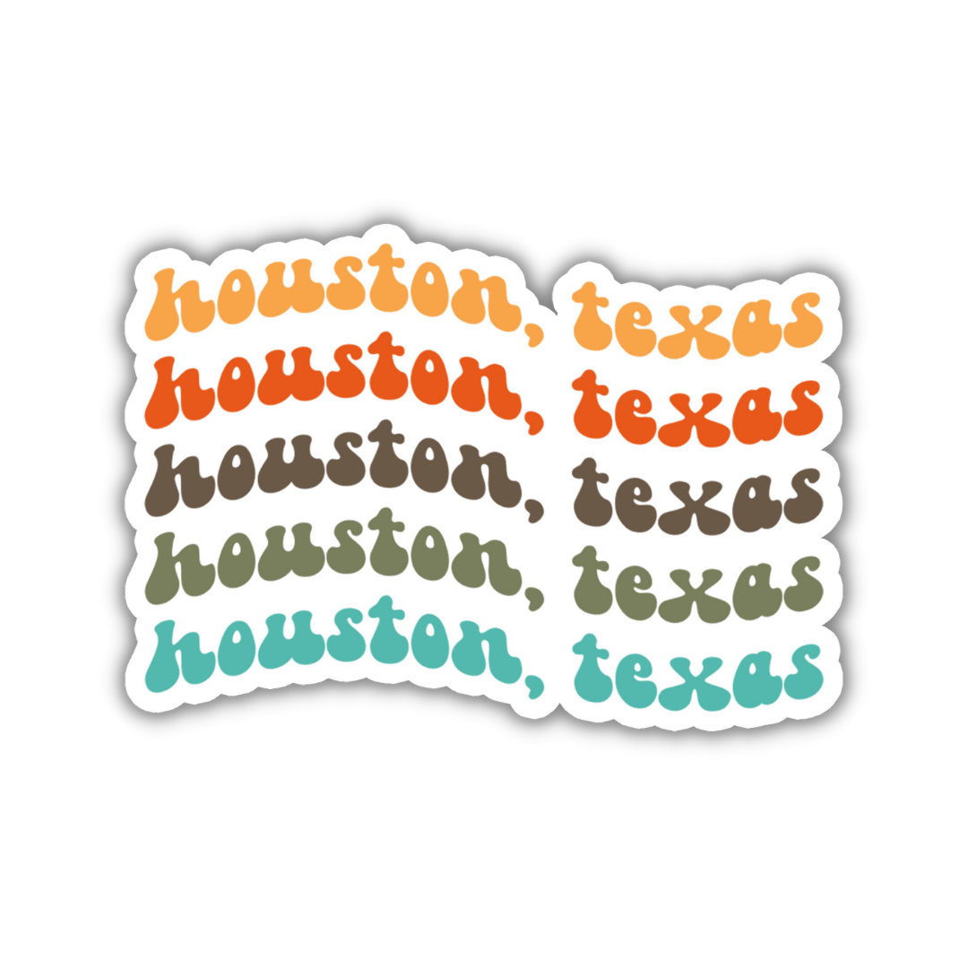 Houston, Texas Retro Sticker