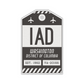 IAD Vintage Luggage Tag Sticker