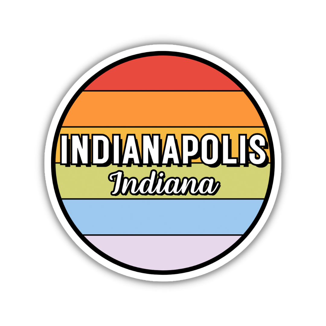 Indianapolis, Indiana Circle Sticker