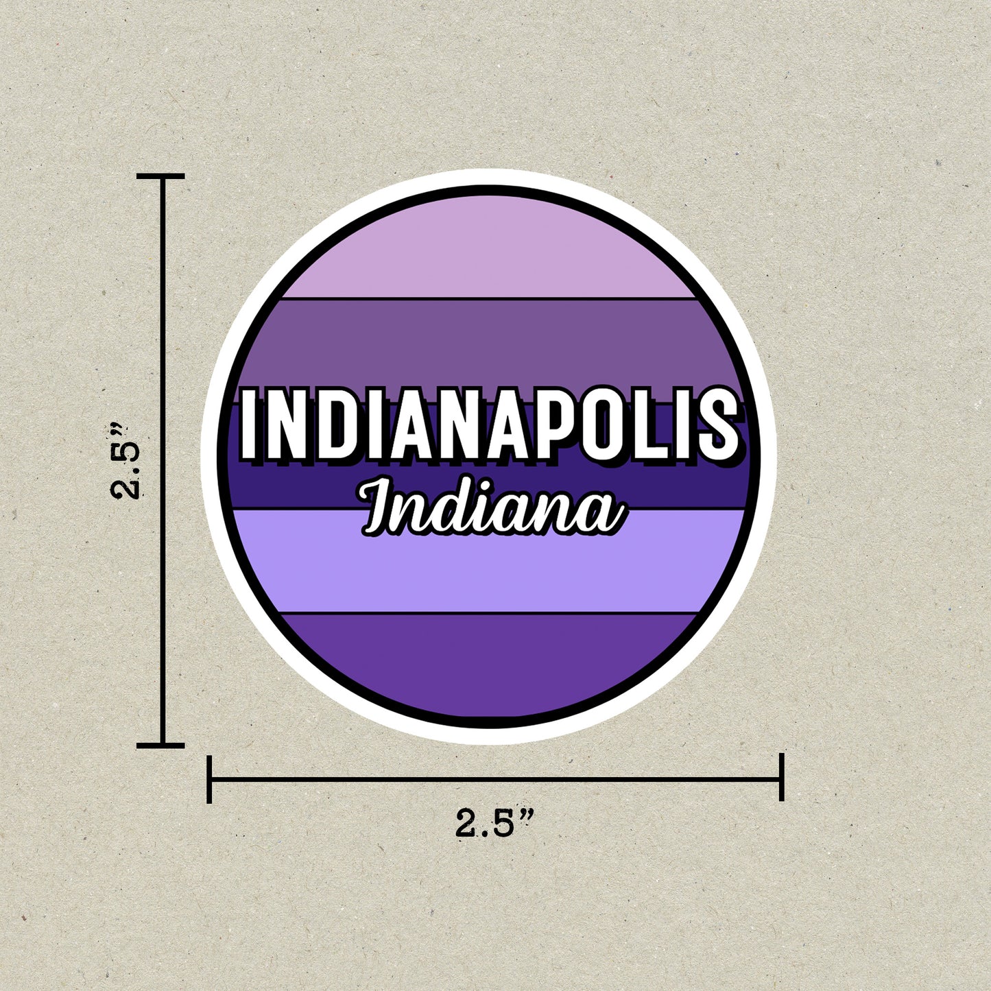 Indianapolis, Indiana Circle Sticker