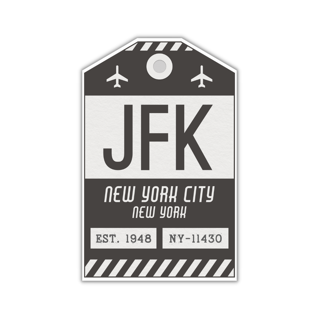 JFK Vintage Luggage Tag Sticker