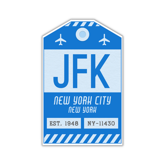JFK Vintage Luggage Tag Sticker
