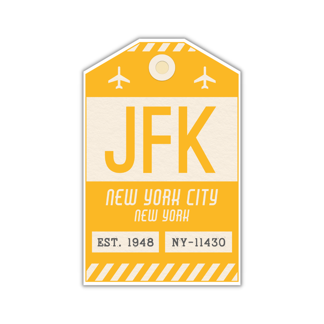 JFK Vintage Luggage Tag Sticker