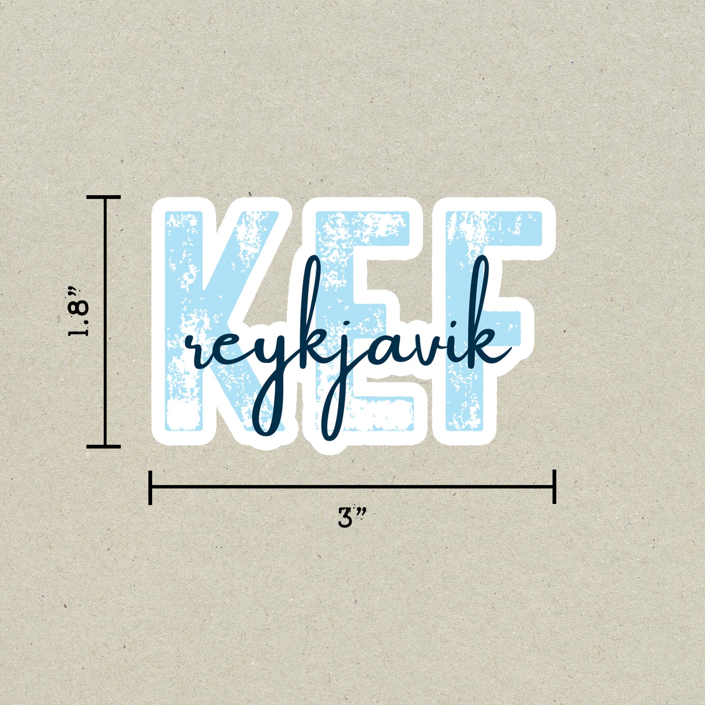 KEF Reykjavik Airport Code Sticker