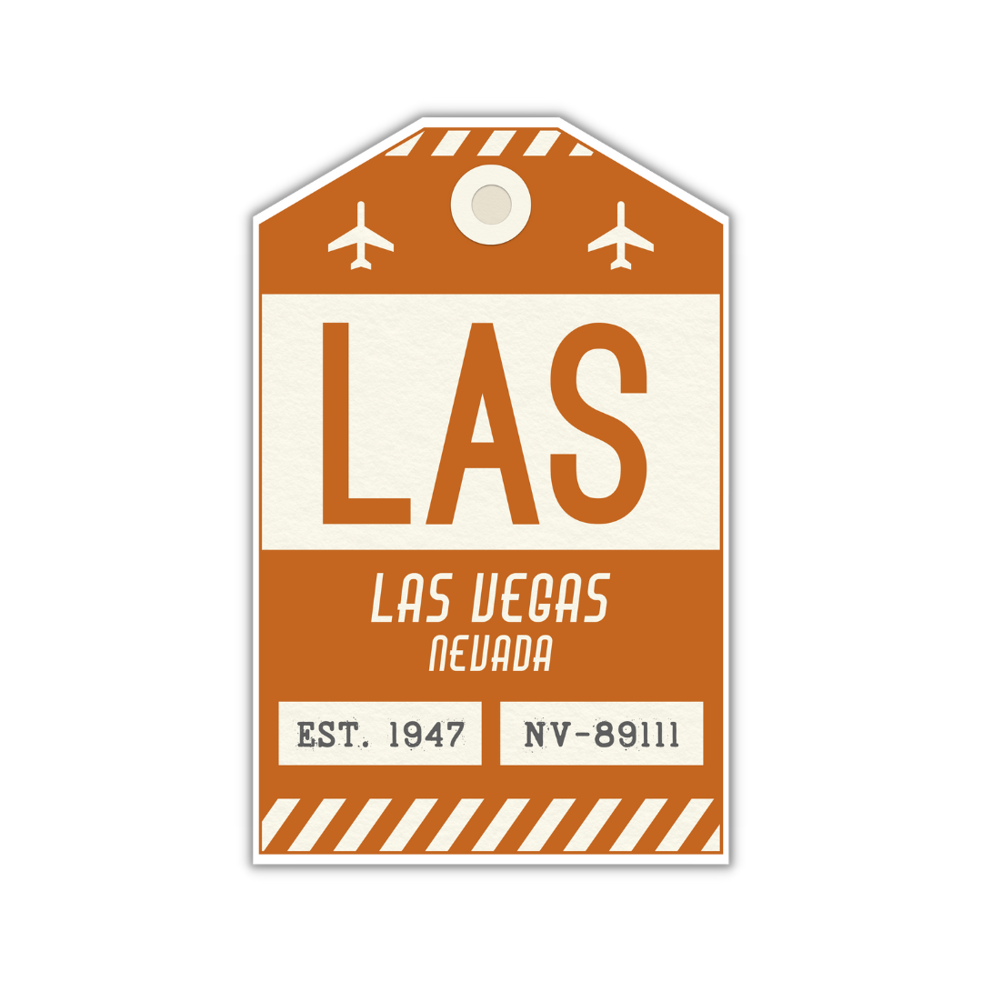 LAS Vintage Luggage Tag Sticker