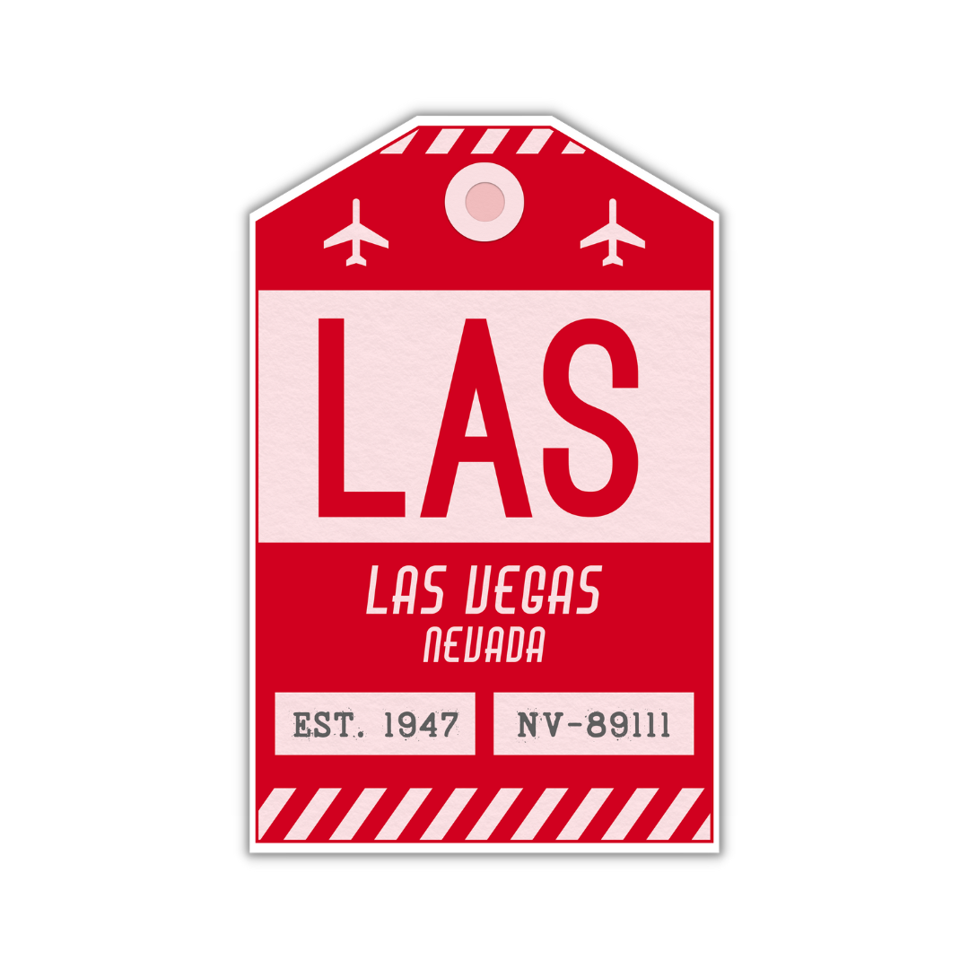 LAS Vintage Luggage Tag Sticker