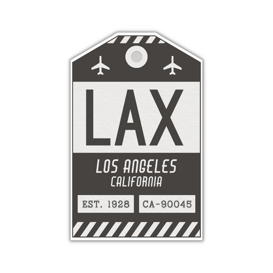 LAX Vintage Luggage Tag Sticker