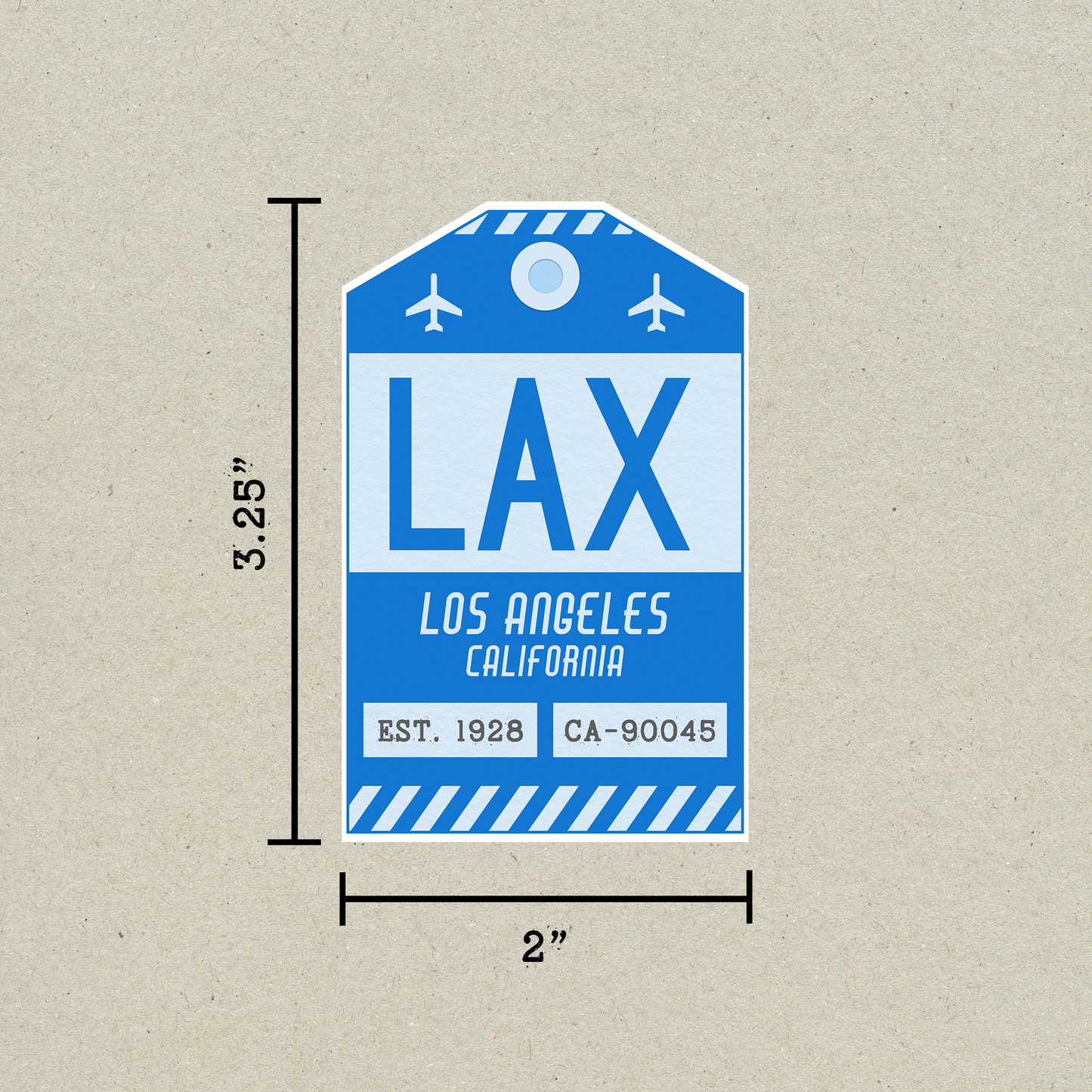 LAX Vintage Luggage Tag Sticker