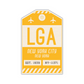 LGA Vintage Luggage Tag Sticker