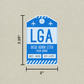 LGA Vintage Luggage Tag Sticker