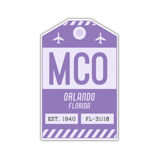 MCO Vintage Luggage Tag Sticker