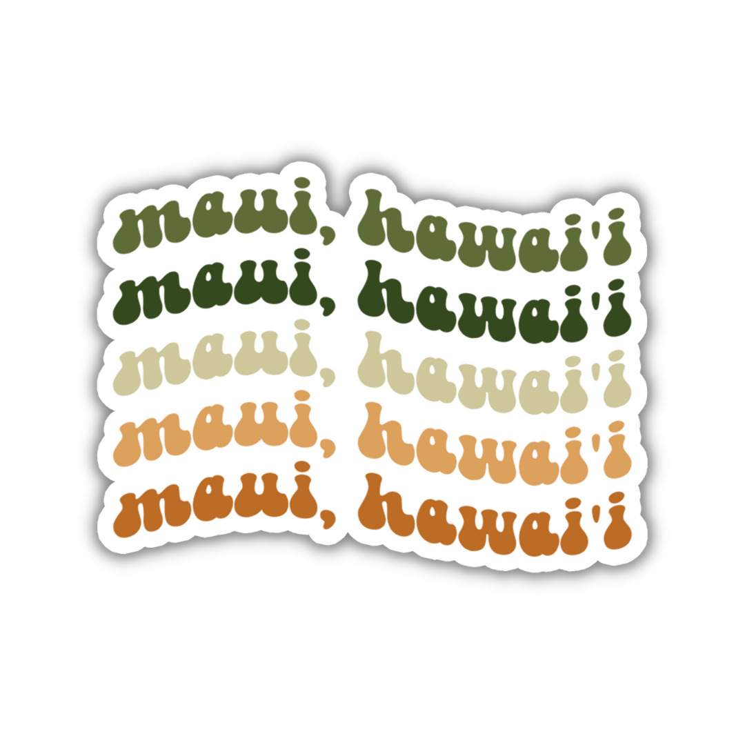 Maui, Hawai'i Retro Sticker