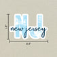New Jersey State Code Sticker