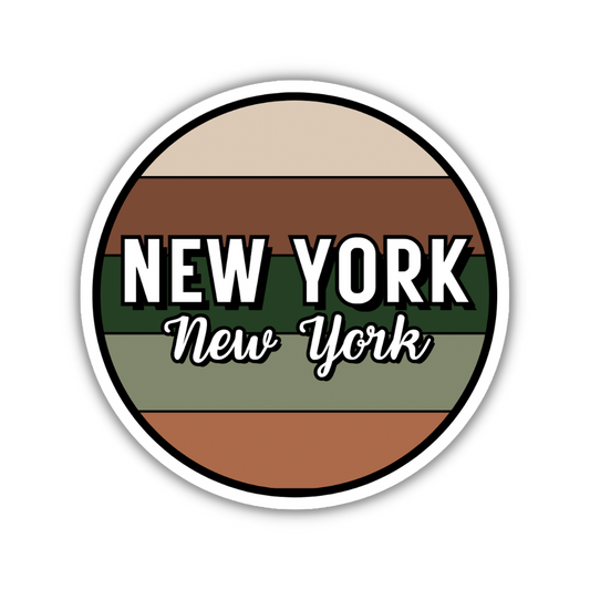 New York, New York Circle Sticker