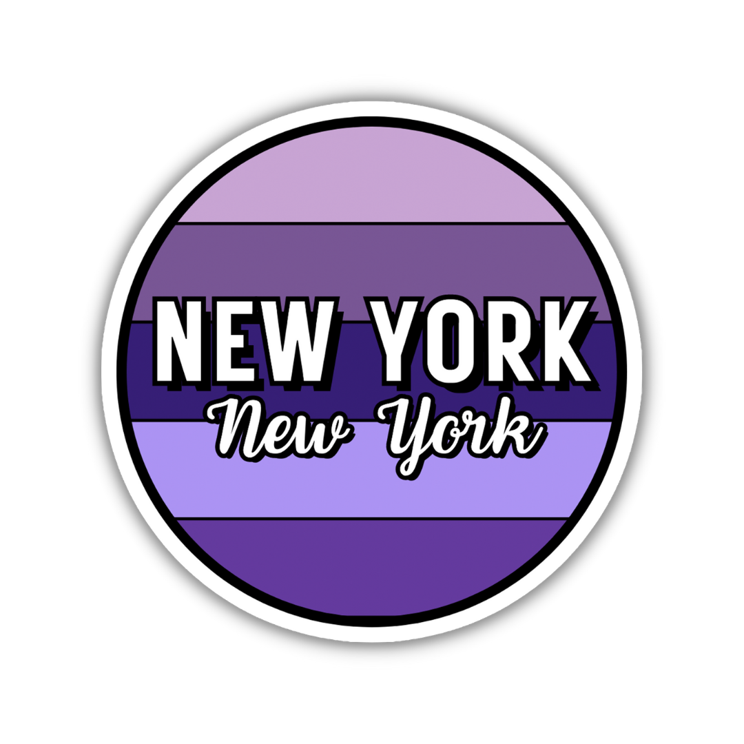 New York, New York Circle Sticker