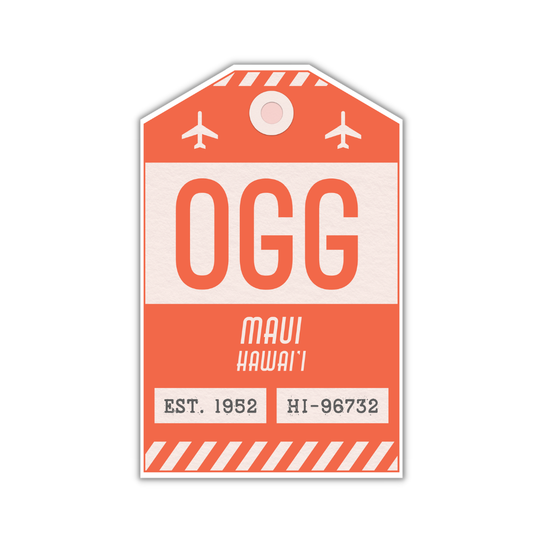 OGG Vintage Luggage Tag Sticker