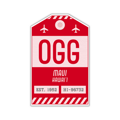 OGG Vintage Luggage Tag Sticker