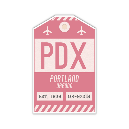 PDX Vintage Luggage Tag Sticker