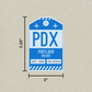 PDX Vintage Luggage Tag Sticker