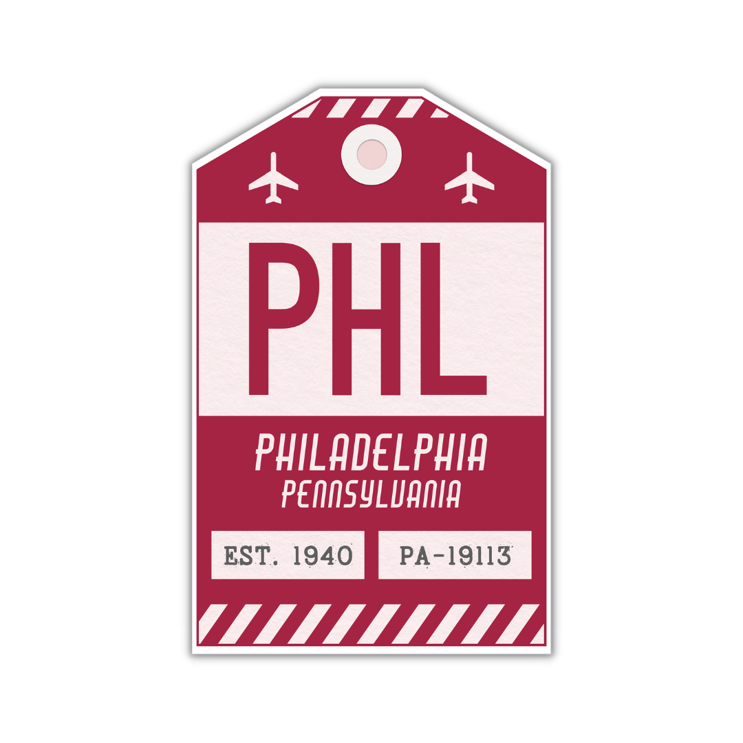 PHL Vintage Luggage Tag Sticker