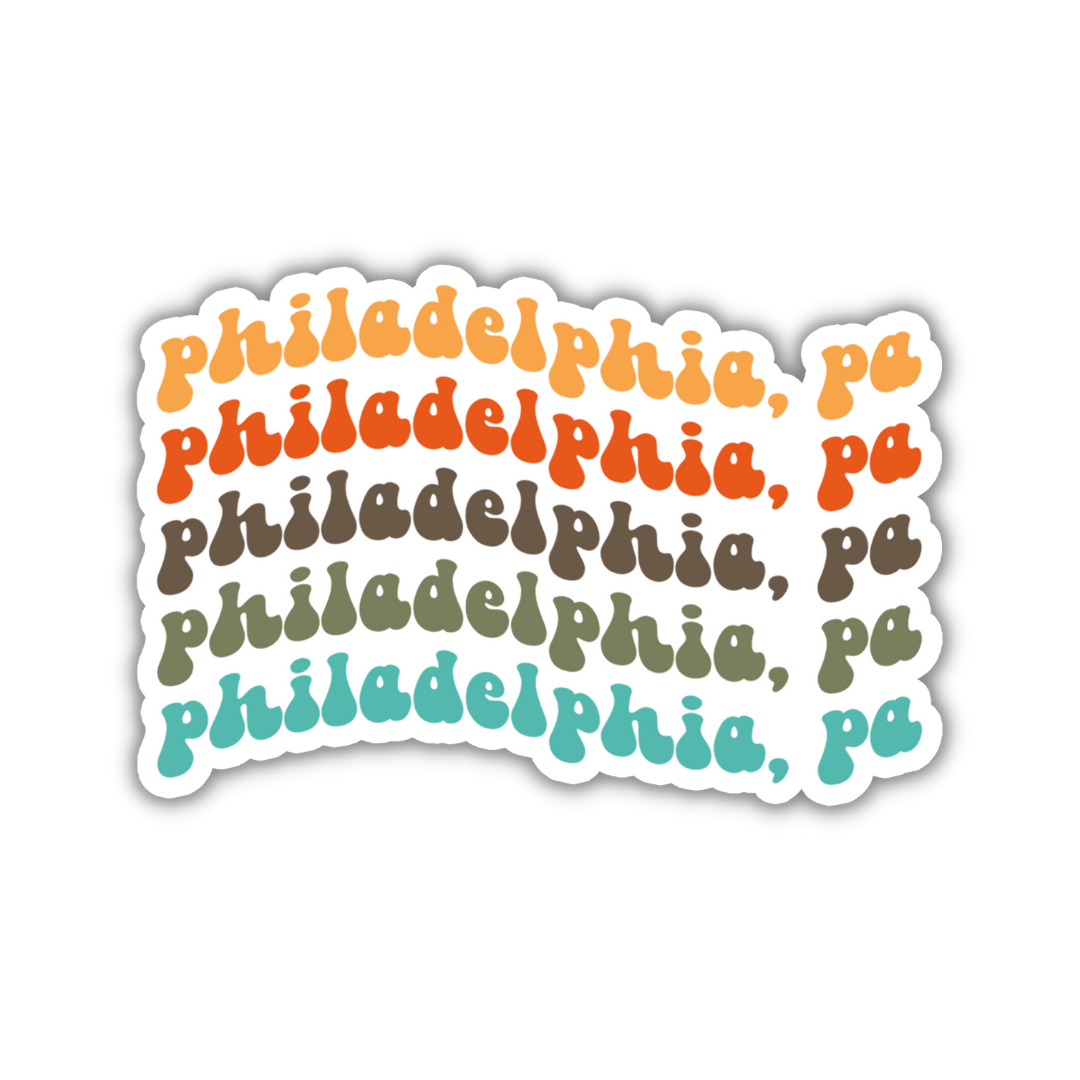 Philadelphia, PA Retro Sticker