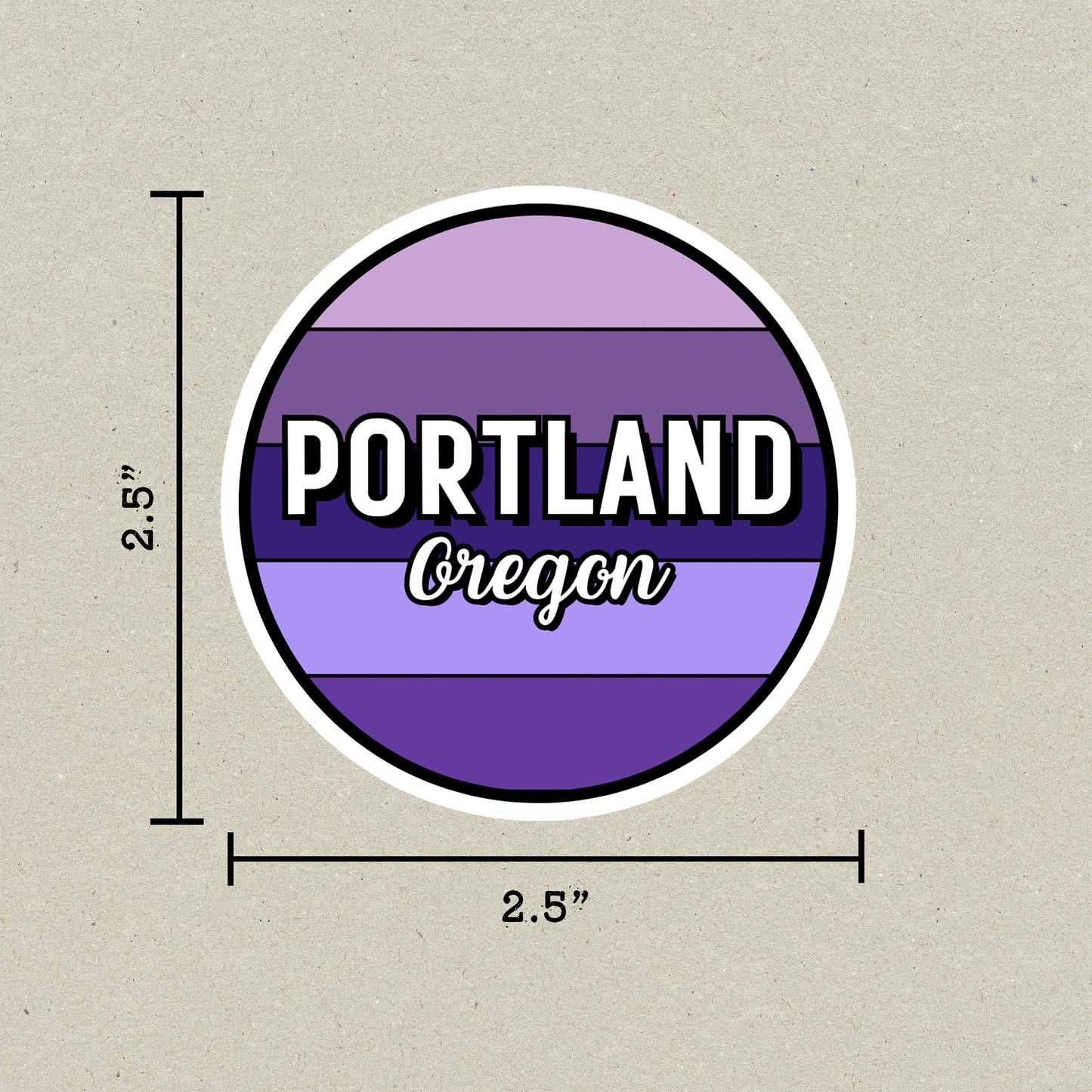 Portland, Oregon Circle Sticker