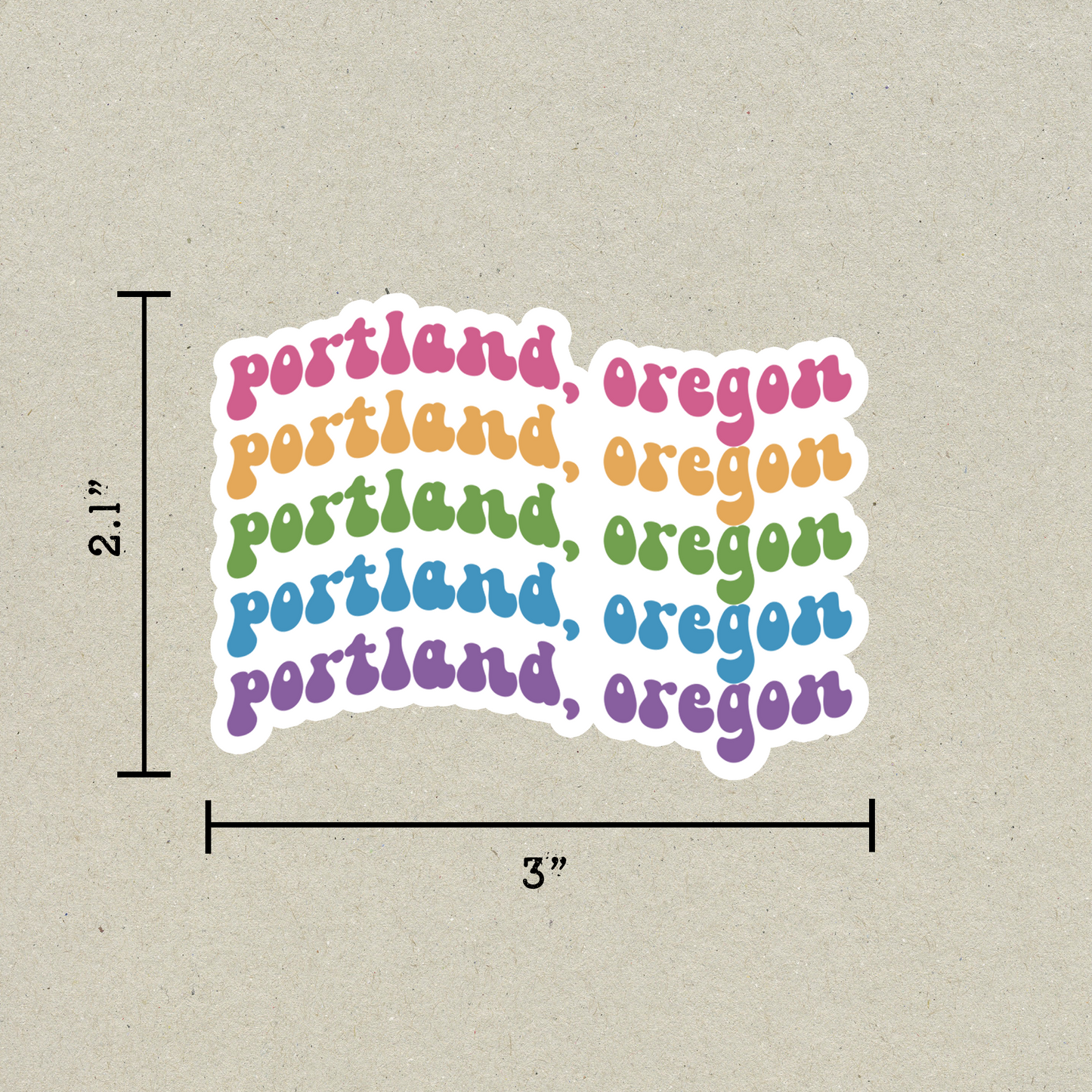 Portland, Oregon Retro Sticker