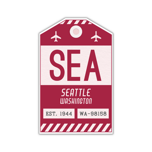 SEA Vintage Luggage Tag Sticker