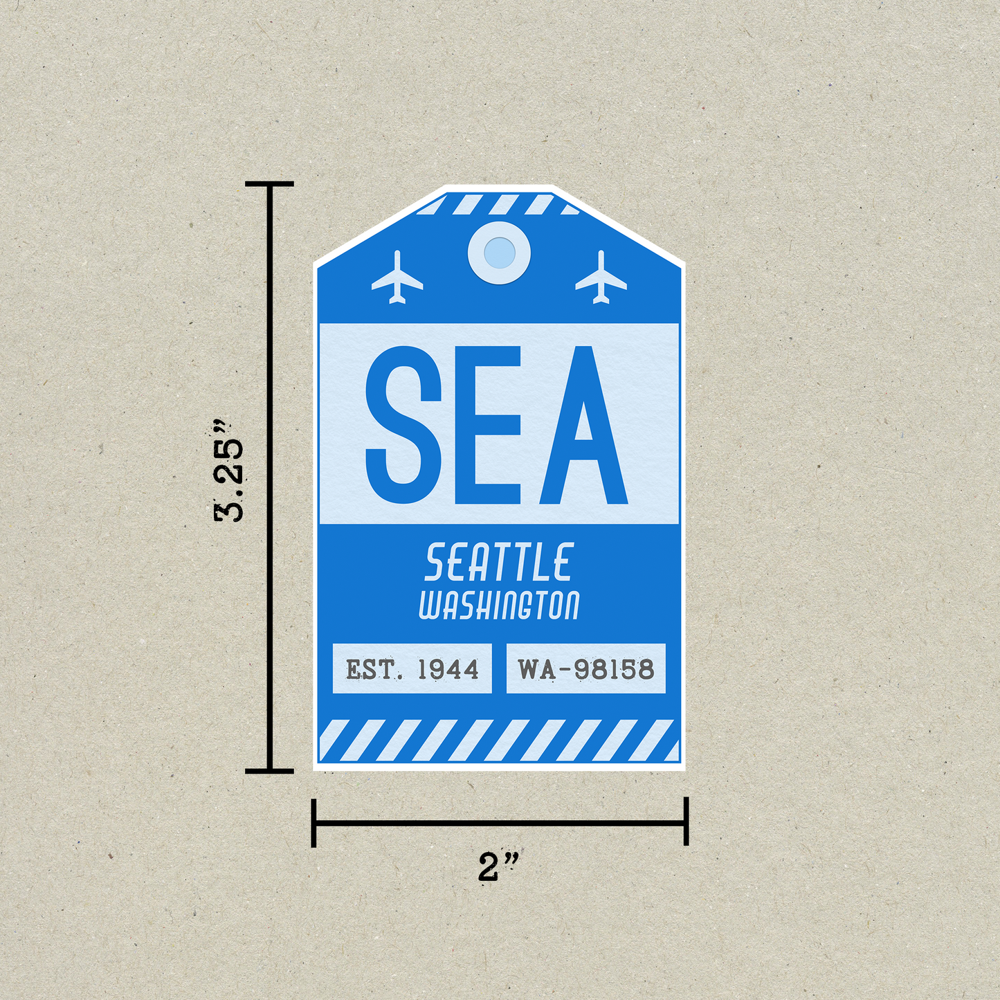SEA Vintage Luggage Tag Sticker