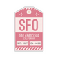 SFO Vintage Luggage Tag Sticker