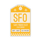 SFO Vintage Luggage Tag Sticker