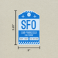 SFO Vintage Luggage Tag Sticker