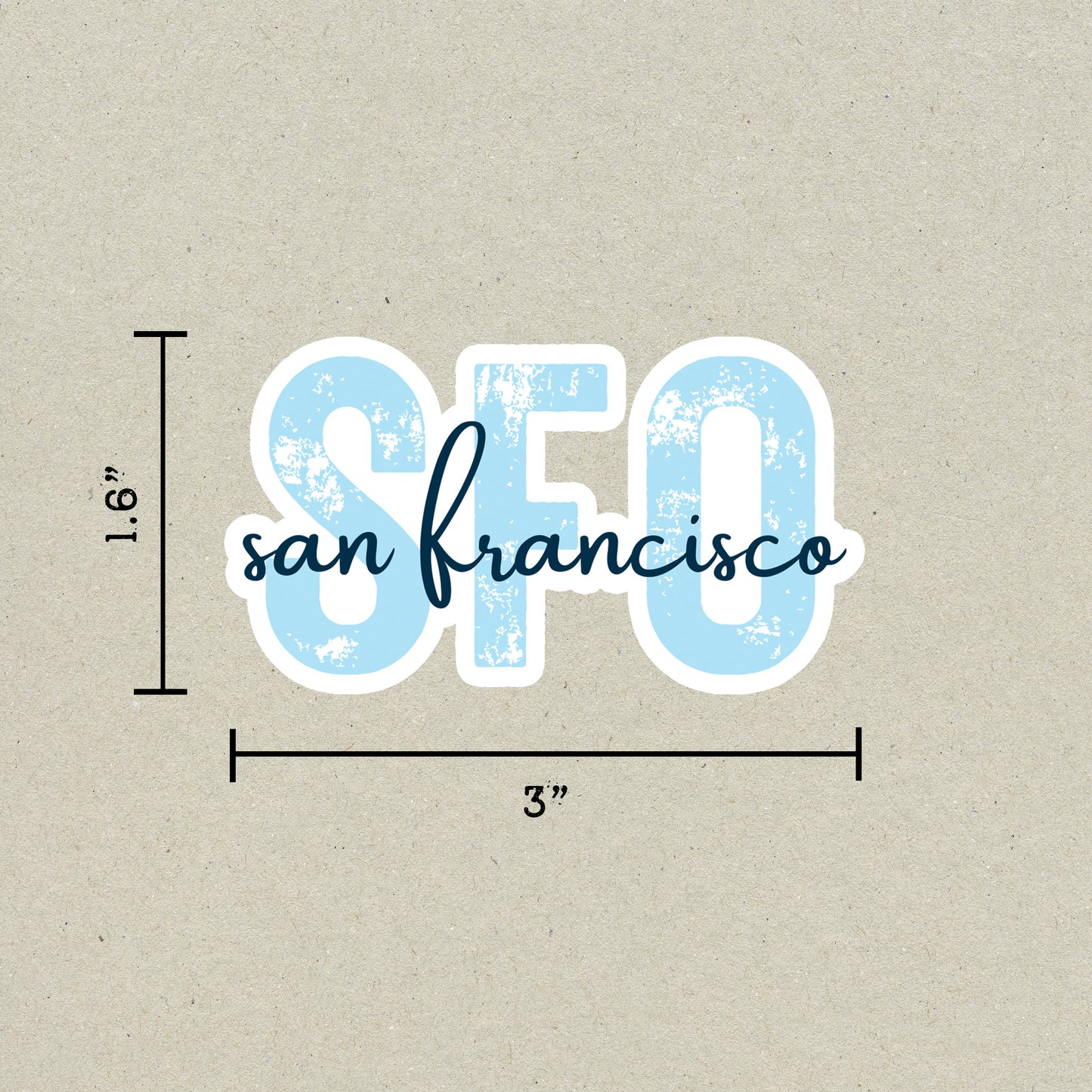 San Francisco SFO Airport Code Sticker