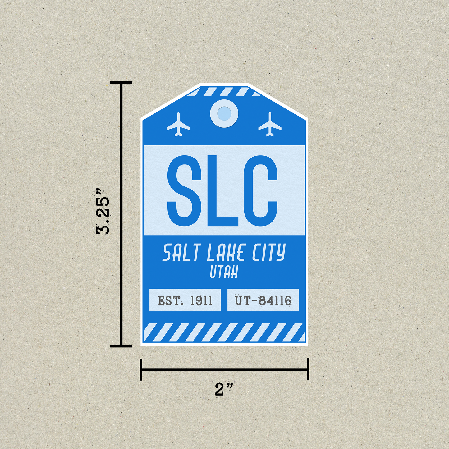 SLC Vintage Luggage Tag Sticker