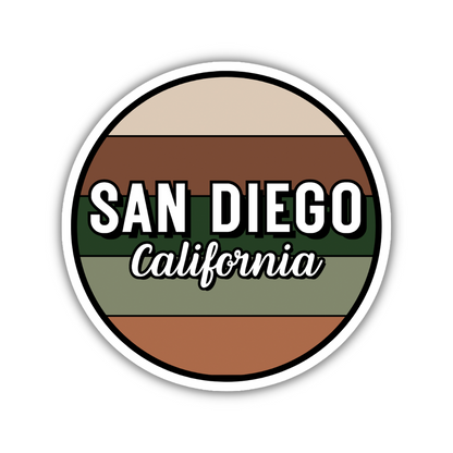 San Diego, California Circle Sticker