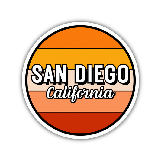 San Diego, California Circle Sticker