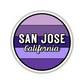 San Jose, California Circle Sticker