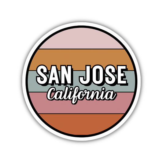 San Jose, California Circle Sticker