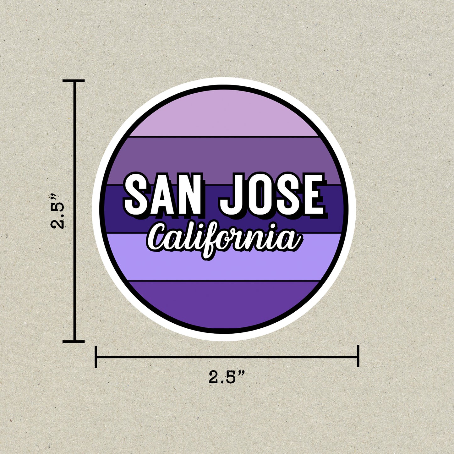 San Jose, California Circle Sticker