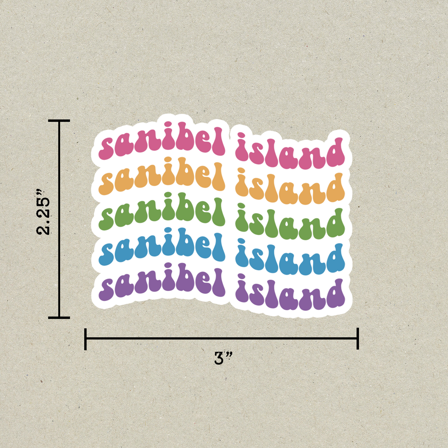 Sanibel Island Retro Sticker