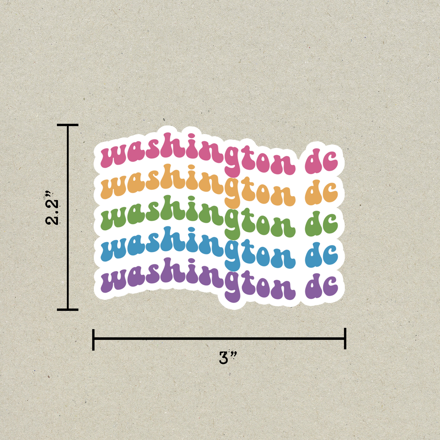 Washington D.C. Retro Sticker